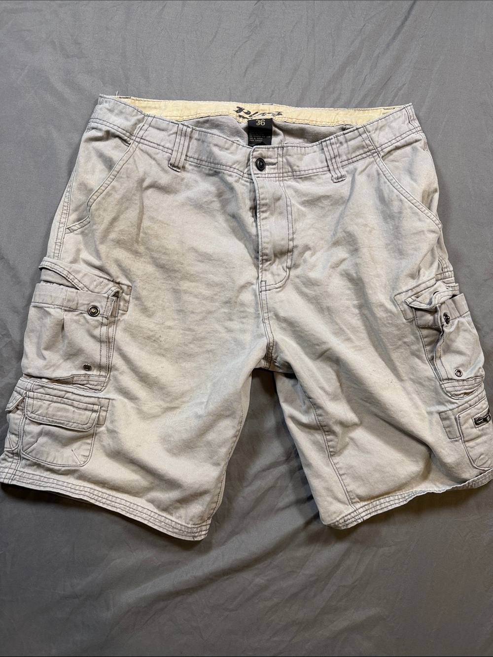 Plugg Men's Cargo Shorts in Light Beige